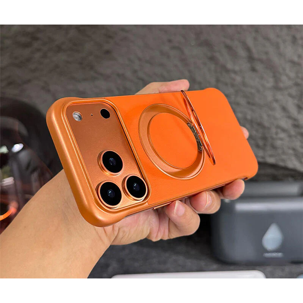 Carcasa para iPhone 17 de Cuero con Soporte Magsafe 