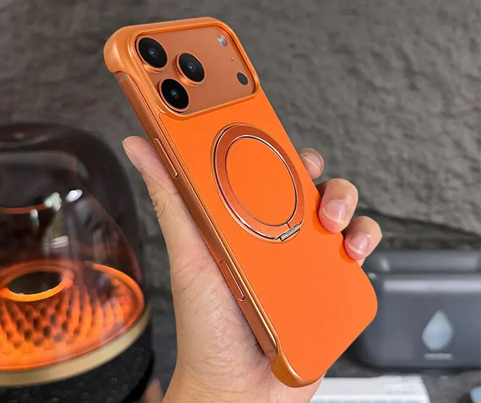 Carcasa para iPhone 17 de Cuero con Soporte Magsafe  7