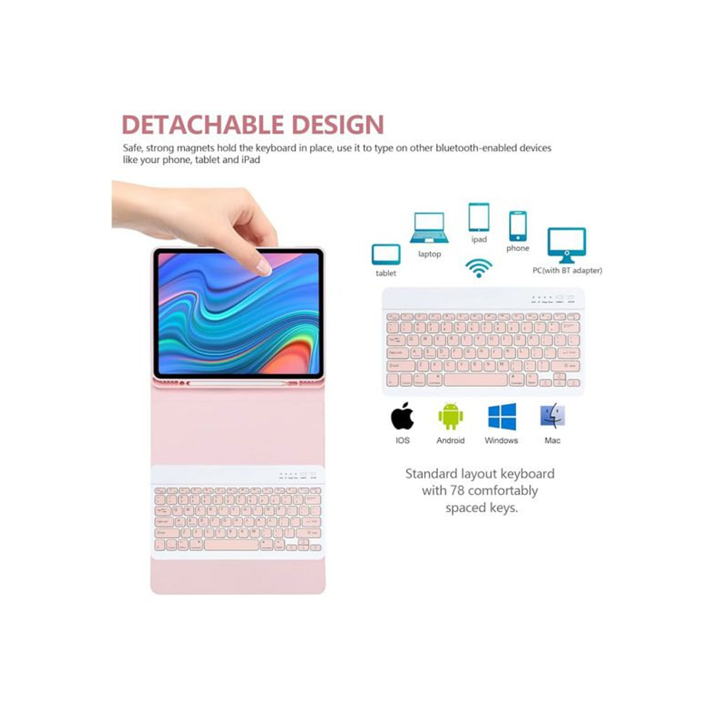 Funda Con Teclado Para iPad Pro M5 2025 13 Rosa