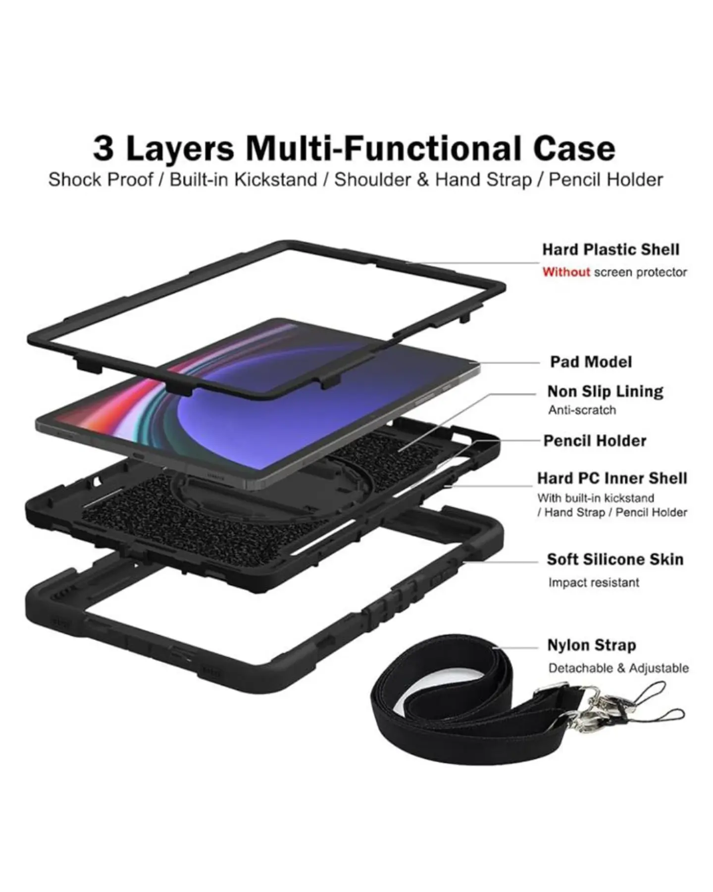 Funda Antigolpes Armadura 360 Para Samsung Galaxy Tab S9 / S9 Fe 10.9
