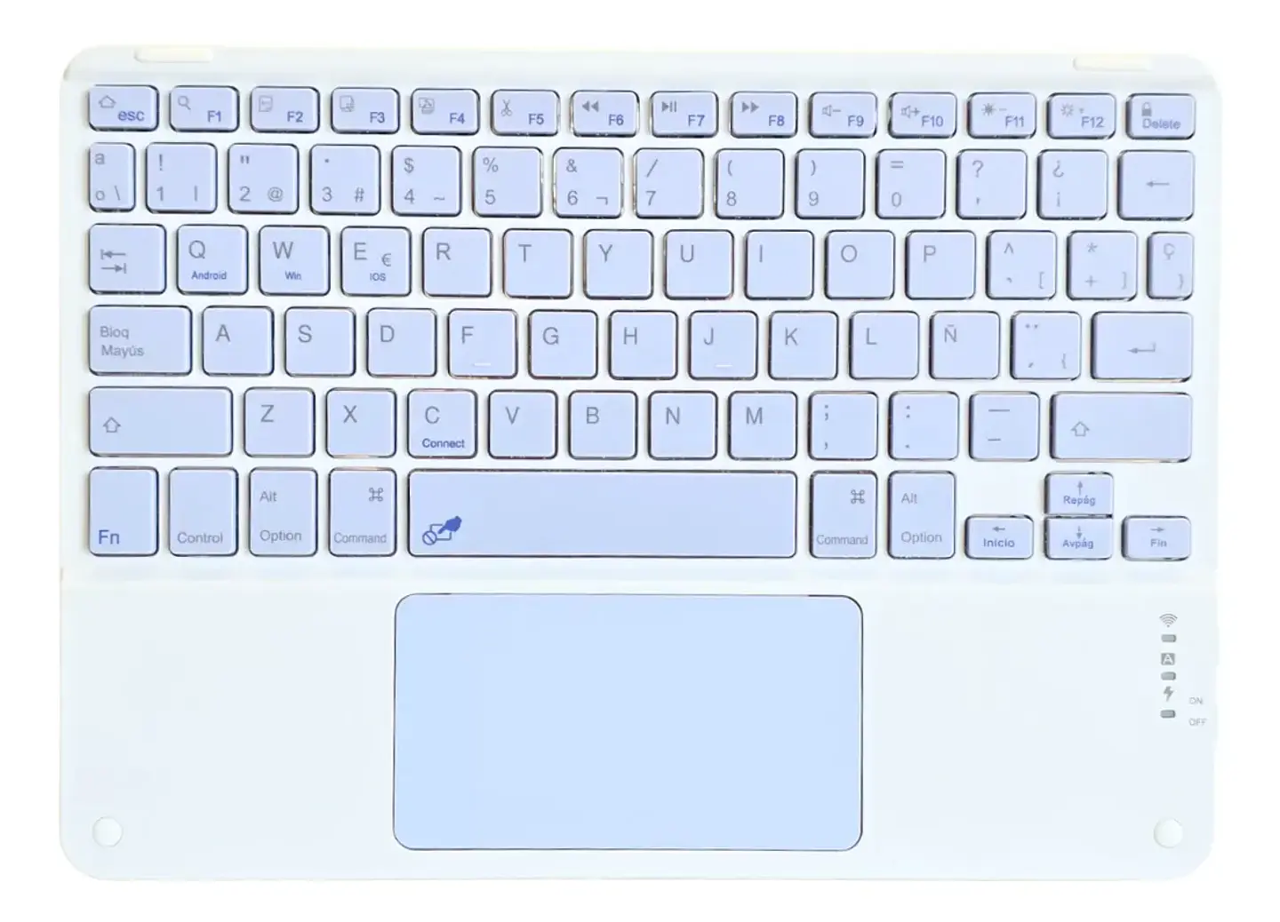 Funda Con Teclado Español Touchpad Para iPad 10.2 7ma / 8va y 9na Generación  12