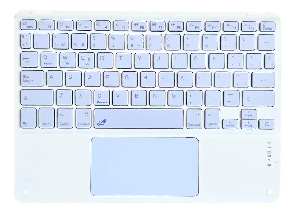 Funda Con Teclado Español Touchpad Para iPad 10.2 7ma / 8va y 9na Generación  12