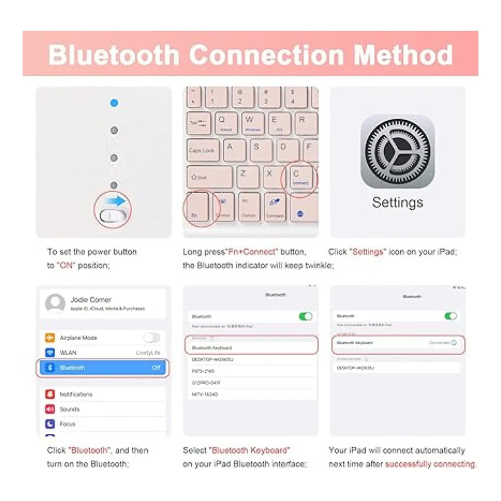 Funda con teclado Touchpad Para iPad 10.2" 7ma / 8va y 9na Generación 