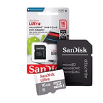 Tarjeta Memoria 16gb Sandisk Micro Sd Clase 10 + Adaptador
