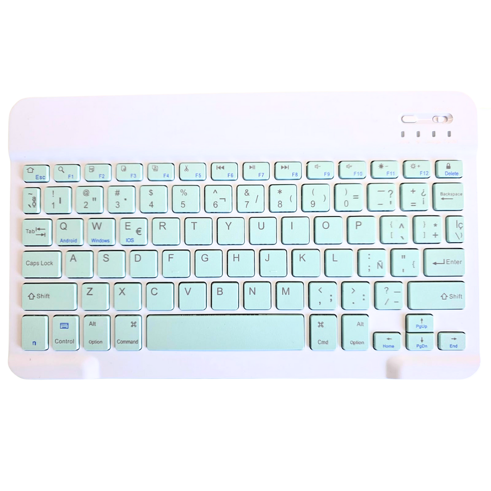 Kit de teclado y Mouse de 11 pulgadas en español inalámbrico Recargable Bluetooth 