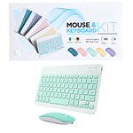 Kit de teclado y Mouse de 11 pulgadas en español inalámbrico Recargable Bluetooth 