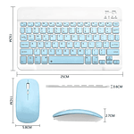 Kit de teclado y Mouse de 11 pulgadas en español inalámbrico Recargable Bluetooth 
