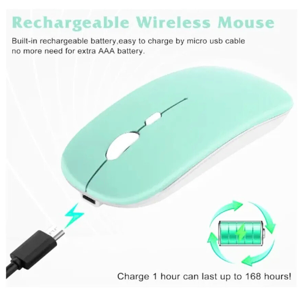 Kit de teclado y Mouse de 11 pulgadas en español inalámbrico Recargable Bluetooth 