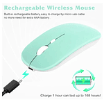 Kit de teclado y Mouse de 11 pulgadas en español inalámbrico Recargable Bluetooth 