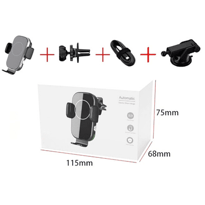 Soporte Con Cargador Inalámbrico para Celular 2 en 1 (Ajustable al Tablero y Rejilla del Auto)