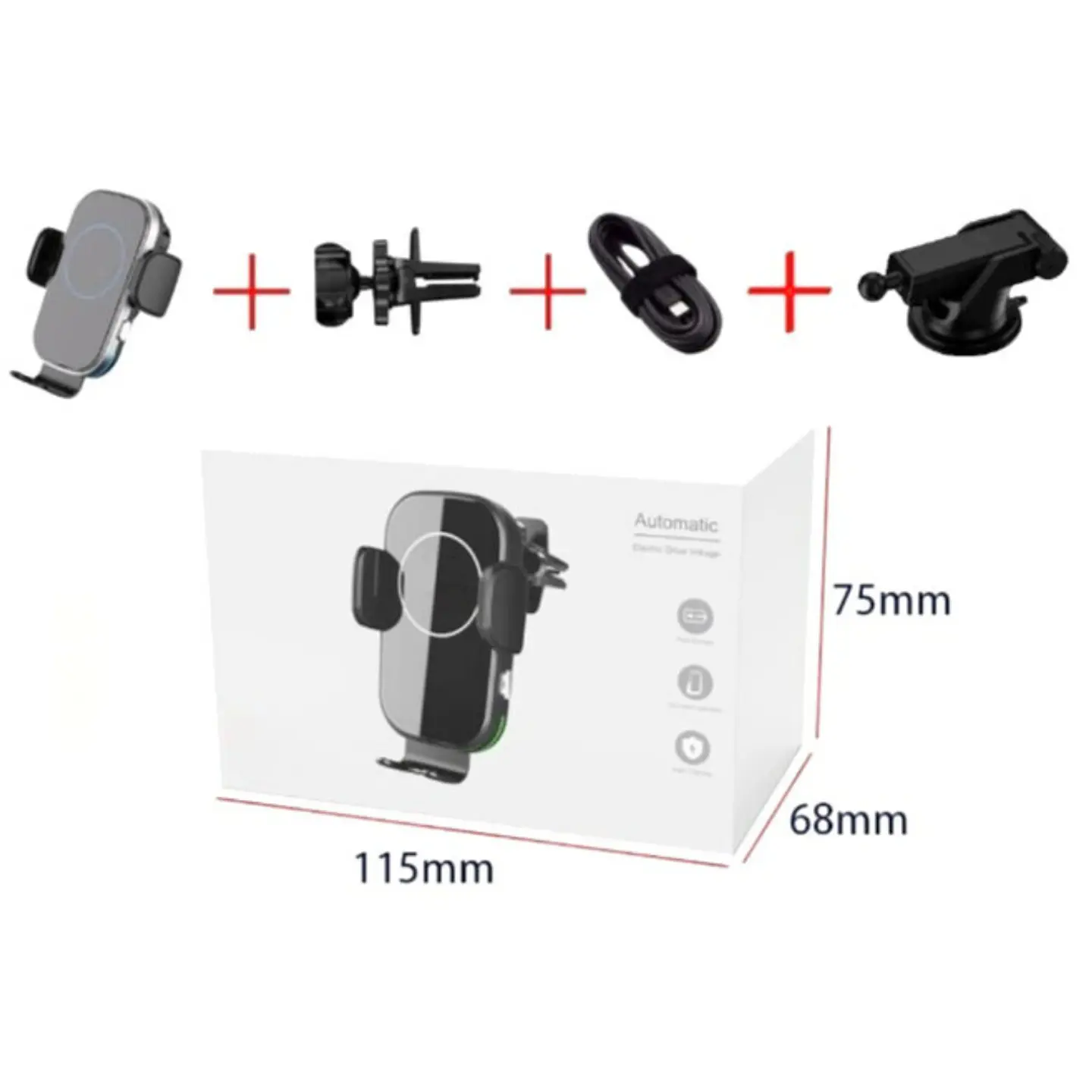 Soporte Con Cargador Inalámbrico para Celular 2 en 1 (Ajustable al Tablero y Rejilla del Auto) 2