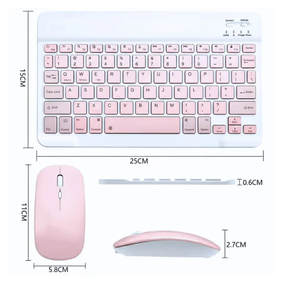 Kit de teclado y Mouse de 11 pulgadas en español inalámbrico Recargable Bluetooth  11
