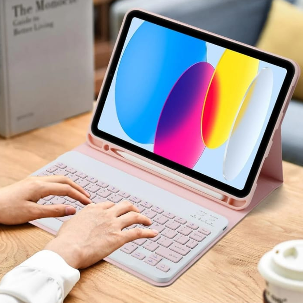 Kit de teclado y Mouse de 11 pulgadas en español inalámbrico Recargable Bluetooth 