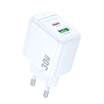 Cargador de Pared Doble Puerto USB-USB C 30W Sin Cable Borofone
