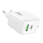 Cargador de Pared Doble Puerto USB-USB C 30W Sin Cable Borofone