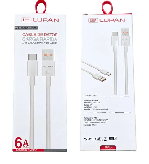CABLE USB-C CARGA RÁPIDA (SALIDA 6A)  