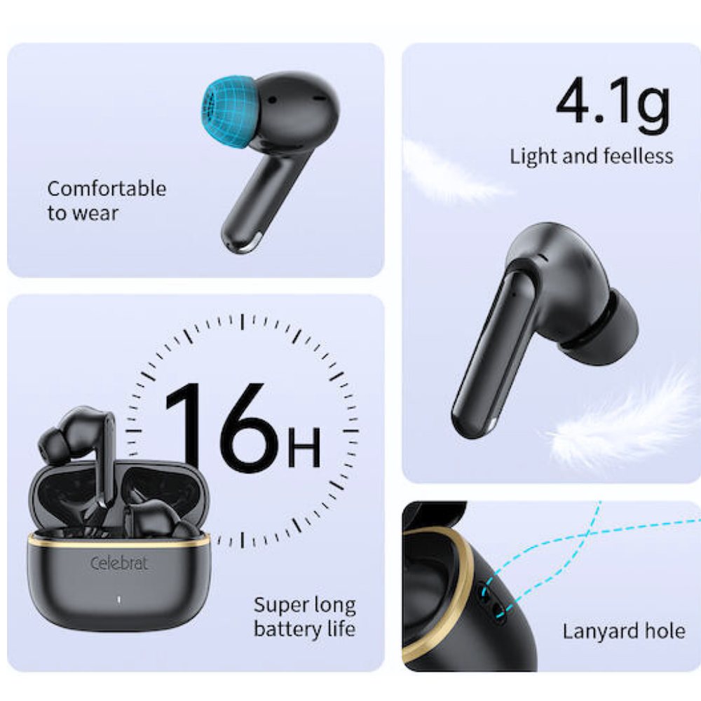 Audífonos Inalámbricos Celebrat Con Sonido HD y Micrófono