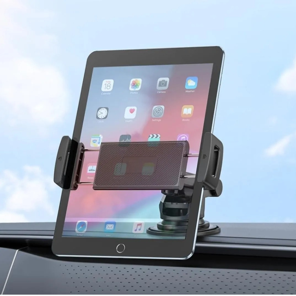 Soporte Frontal para Auto de Tablet con Ventosa Ajustable al (Tablero o Parabrisas) 