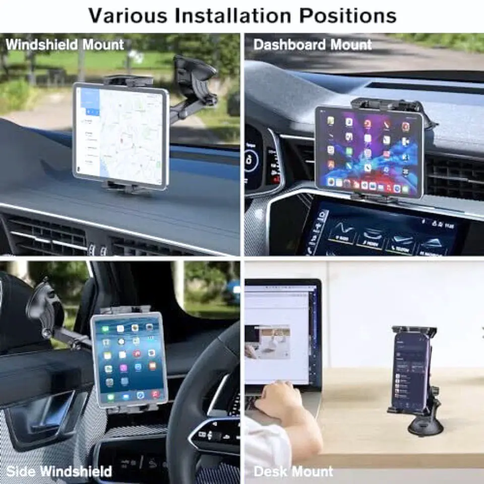 Soporte Frontal para Auto de Tablet con Ventosa Ajustable al (Tablero o Parabrisas)  7