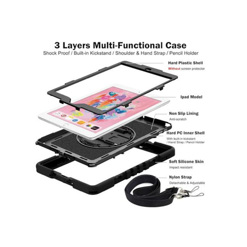 Funda Antigolpes Armadura Para iPad 10.2 7ma 8va 9na Gen
