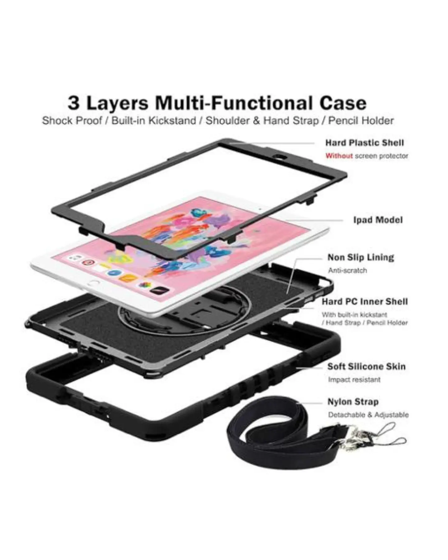 Funda Antigolpes Armadura Para iPad 10.2 7ma 8va 9na Gen 5