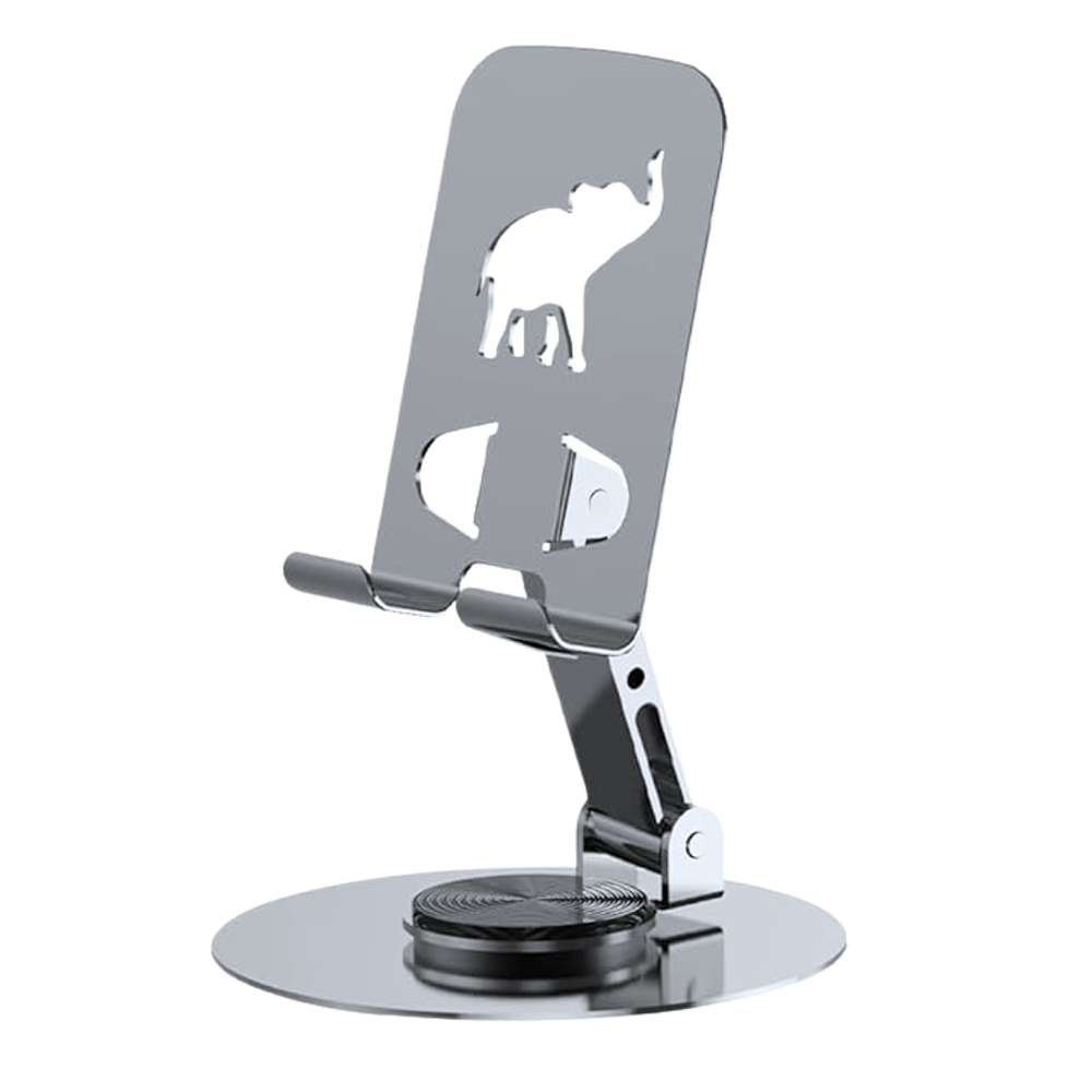 Soporte de Mesa de Acero para Tablet y Celular 360° Giratorio 