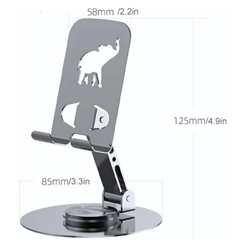 Soporte de Mesa de Acero para Tablet y Celular 360° Giratorio 