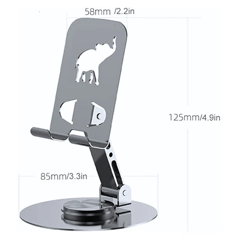 Soporte de Mesa de Acero para Tablet y Celular 360° Giratorio 