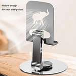 Soporte de Mesa de Acero para Tablet y Celular 360° Giratorio 