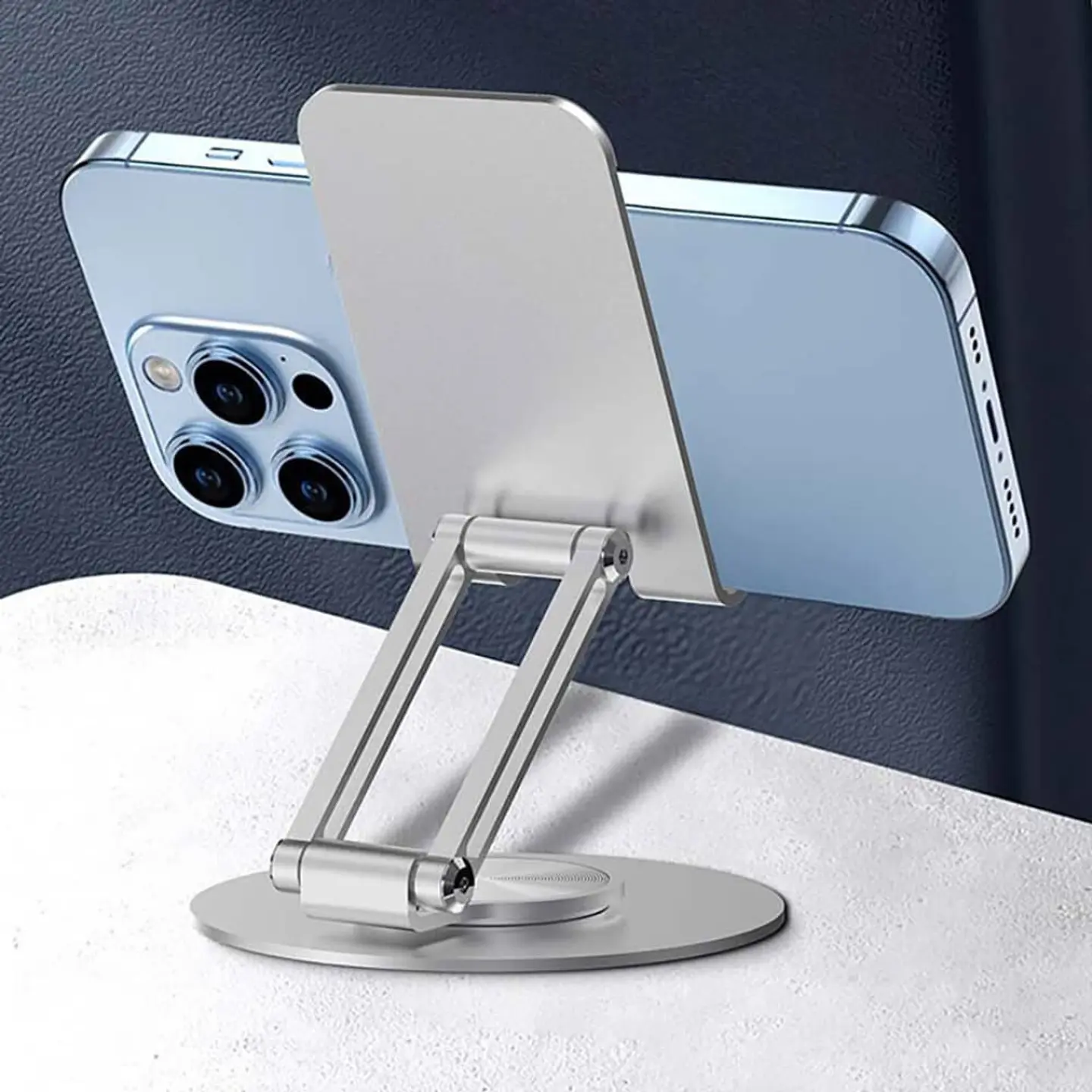 Soporte de Aluminio de Mesa y Escritorio para Celular y Tablet con Rotación 360° 3