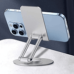 Soporte de Aluminio de Mesa y Escritorio para Celular y Tablet con Rotación 360°