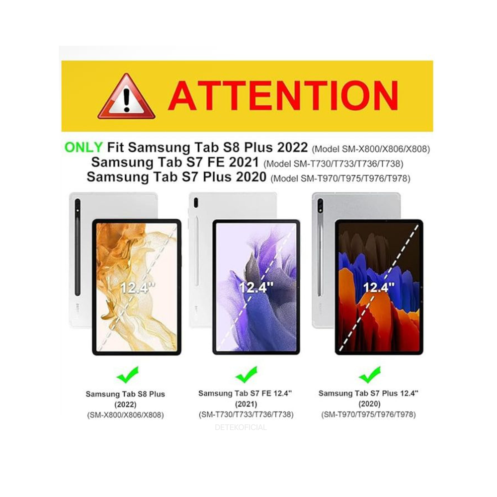 Funda Con Teclado Español Touchpad Para Samsung Galaxy S7+ / S8+ / S7 Fe 12.4