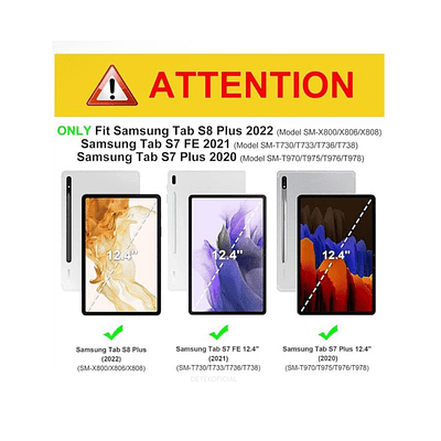 Funda Con Teclado Español Touchpad Para Samsung Galaxy S7+ / S8+ / S7 Fe 12.4