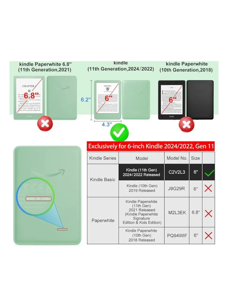 Funda Transparente Para Kindle Release 11th Gene 2022 2024 2