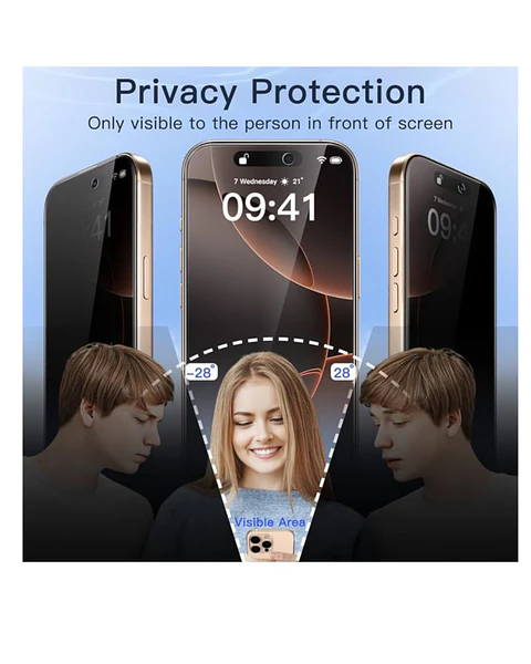 Lamina Mica De Vidrio Antiespía Para iPhone 16 Pro Max 