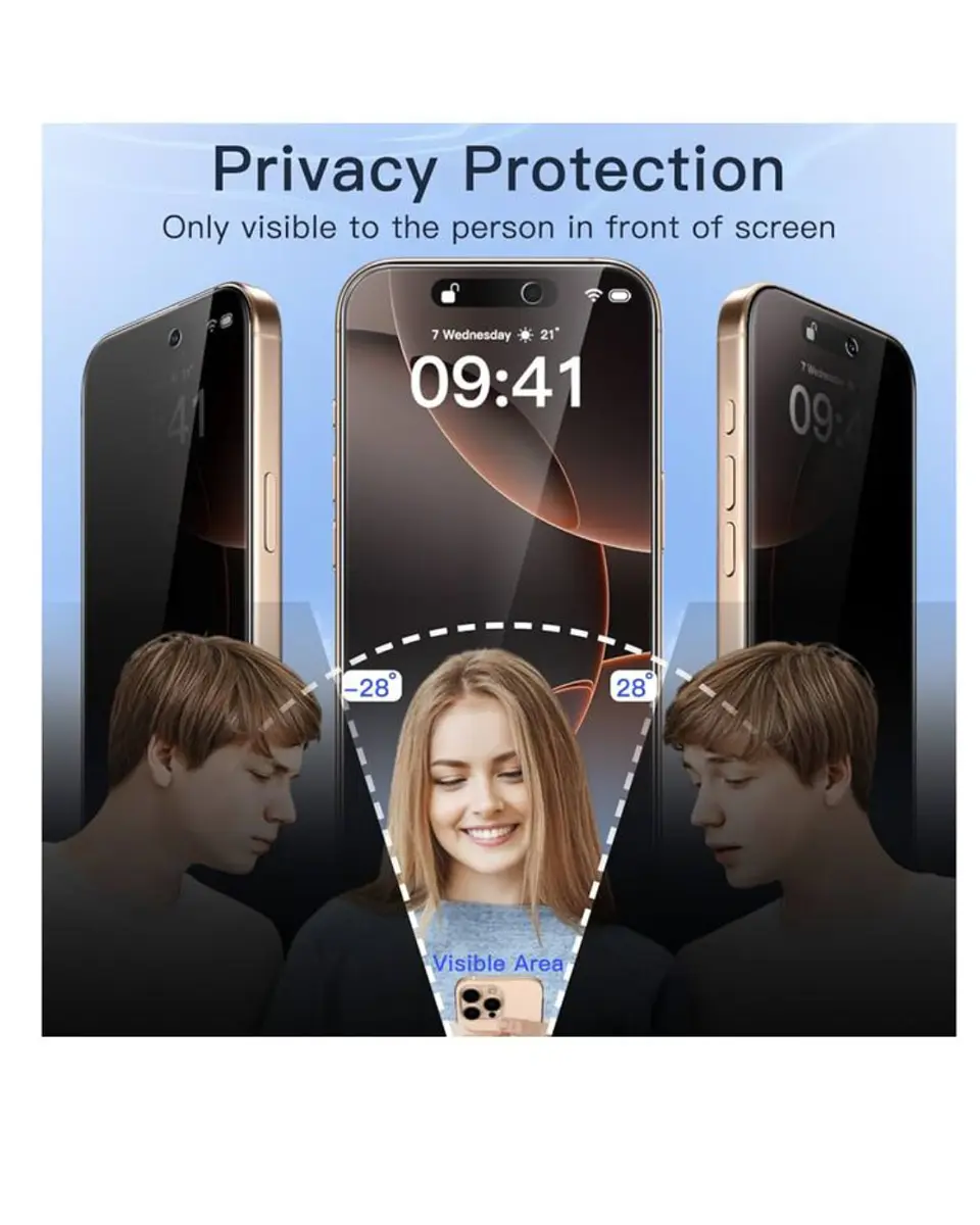 Lamina Mica De Vidrio Antiespía Para iPhone 16 Pro Max  2