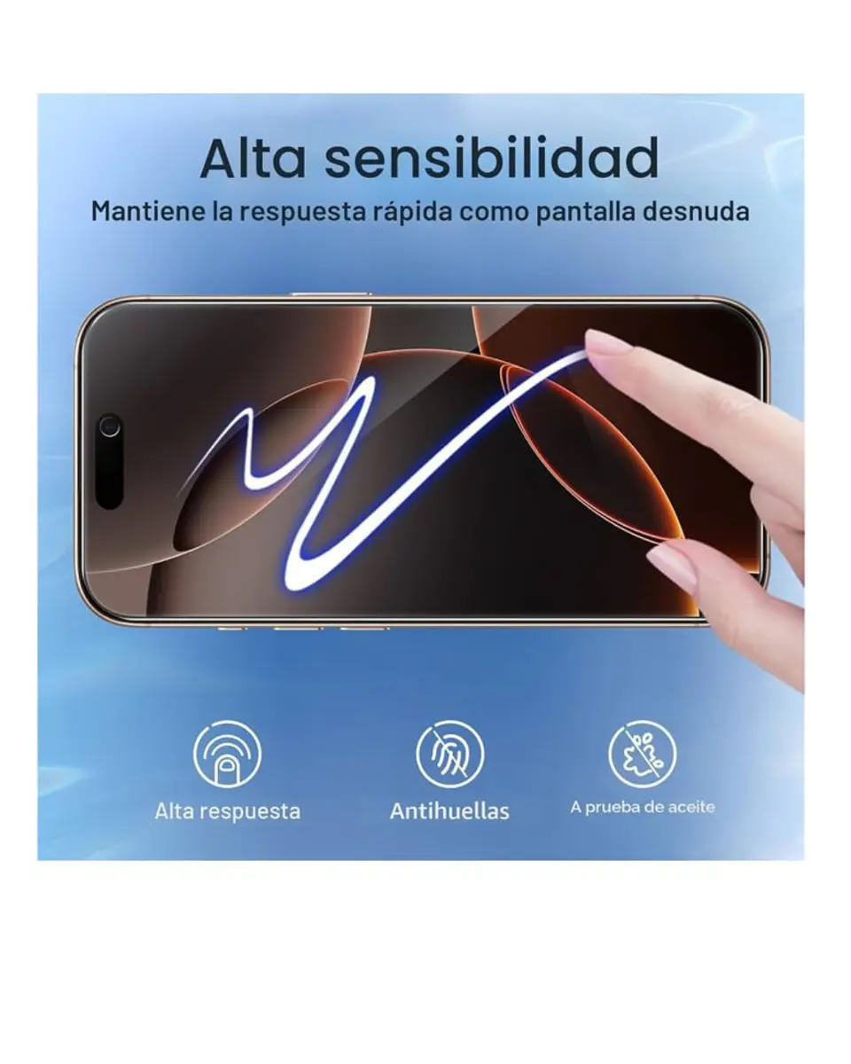 Lamina Mica De Vidrio Antiespía Para iPhone 16 Pro Max  4