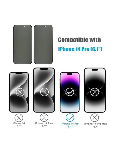 Lamina Mica De Vidrio Antiespía Para iPhone 14 Pro 