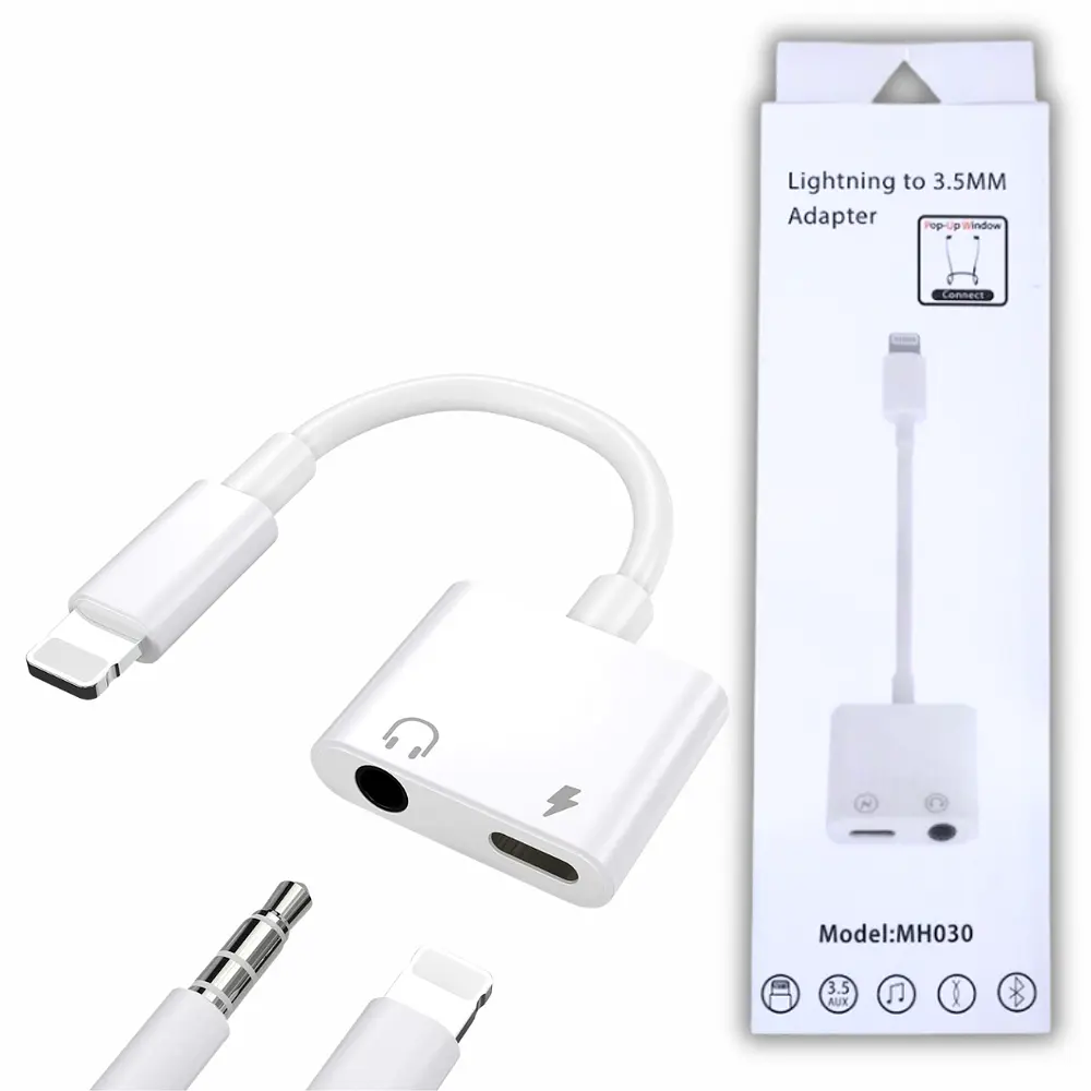 Adaptador Lightning de 3.5mm  Audio + Carga para iPhone 