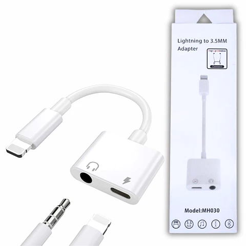 Adaptador Lightning de 3.5mm  Audio + Carga para iPhone 