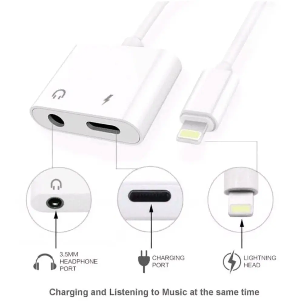 Adaptador Lightning de 3.5mm  Audio + Carga para iPhone 