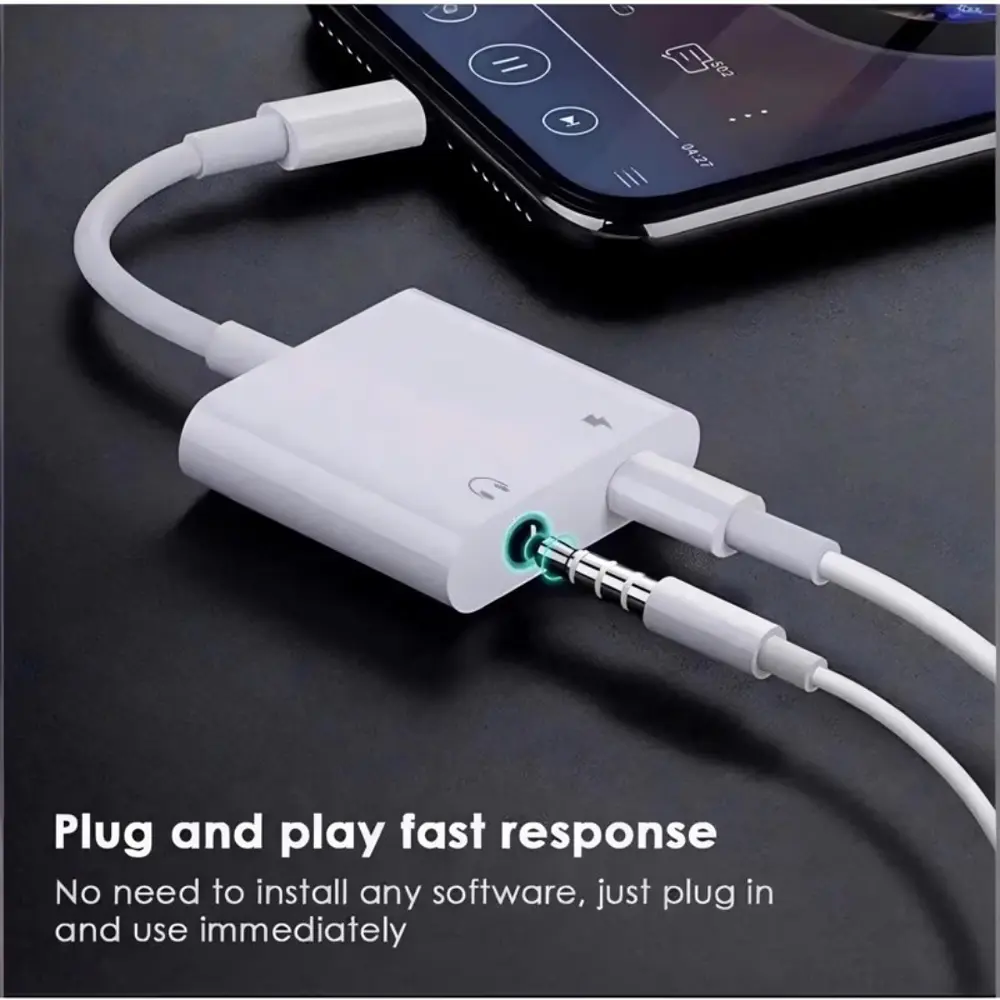 Adaptador Lightning de 3.5mm  Audio + Carga para iPhone 