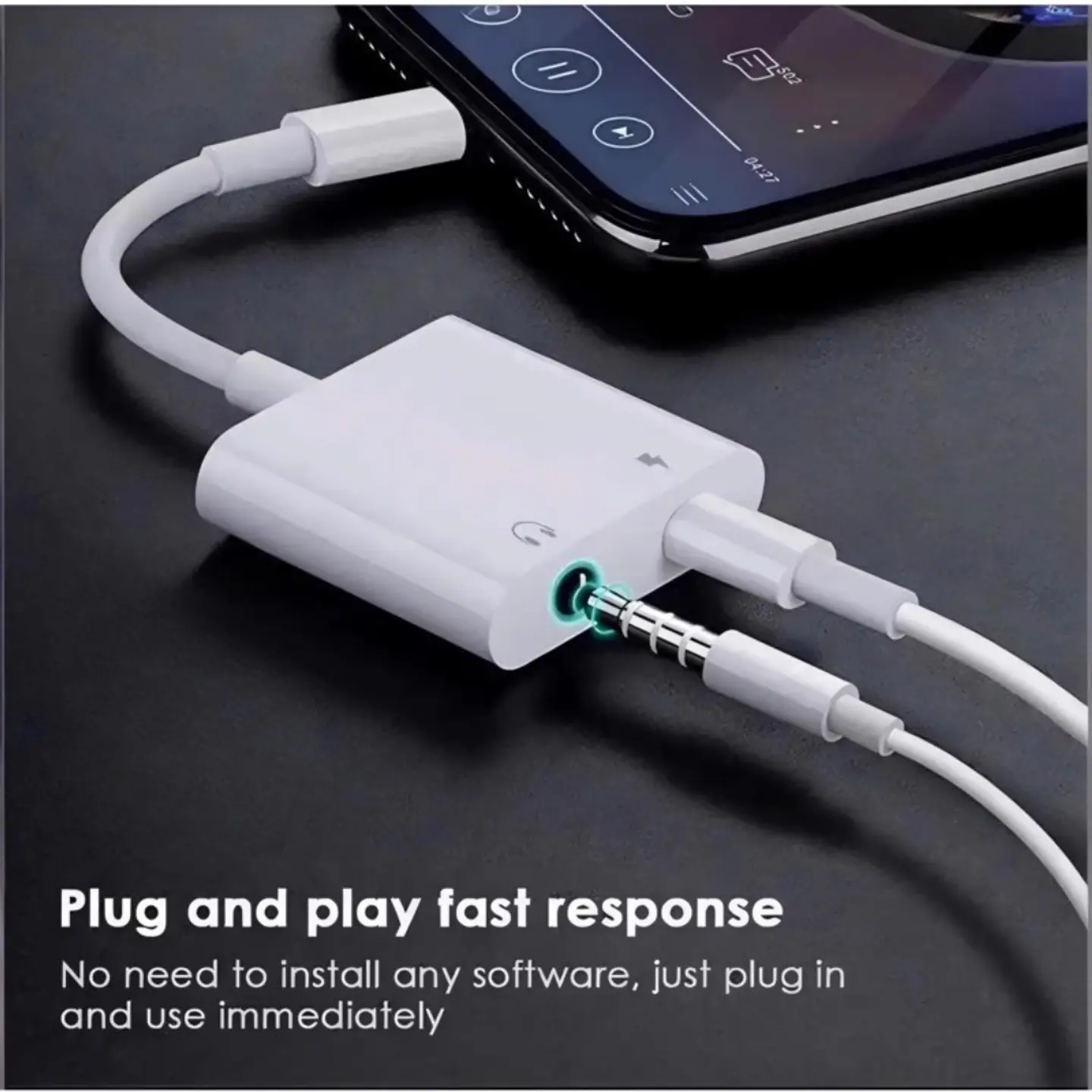Adaptador Lightning de 3.5mm  Audio + Carga para iPhone  6
