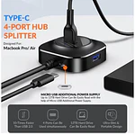 Hub Usb de 4 Puertos Tipo C