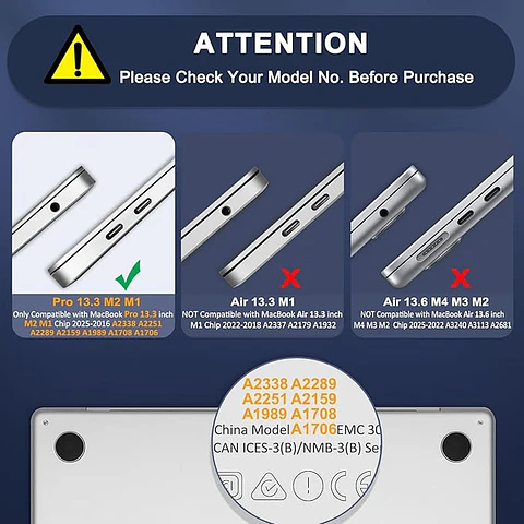 Carcasa Acrilica Protectora Para MacBook Pro 13" M2/M1 2026 2022-2017