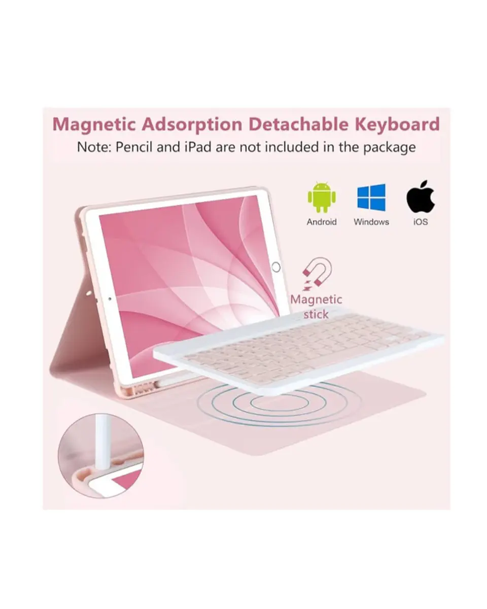 Funda Con Teclado Español Para iPad 10.2 7ma 8va 9na  5