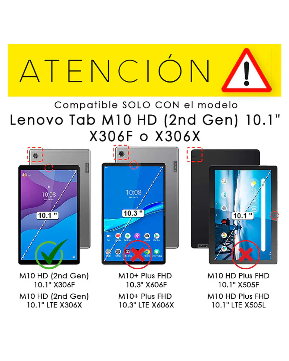 Funda 360 Giratoria Para Lenovo M10 Hd 2da Generación 10.1