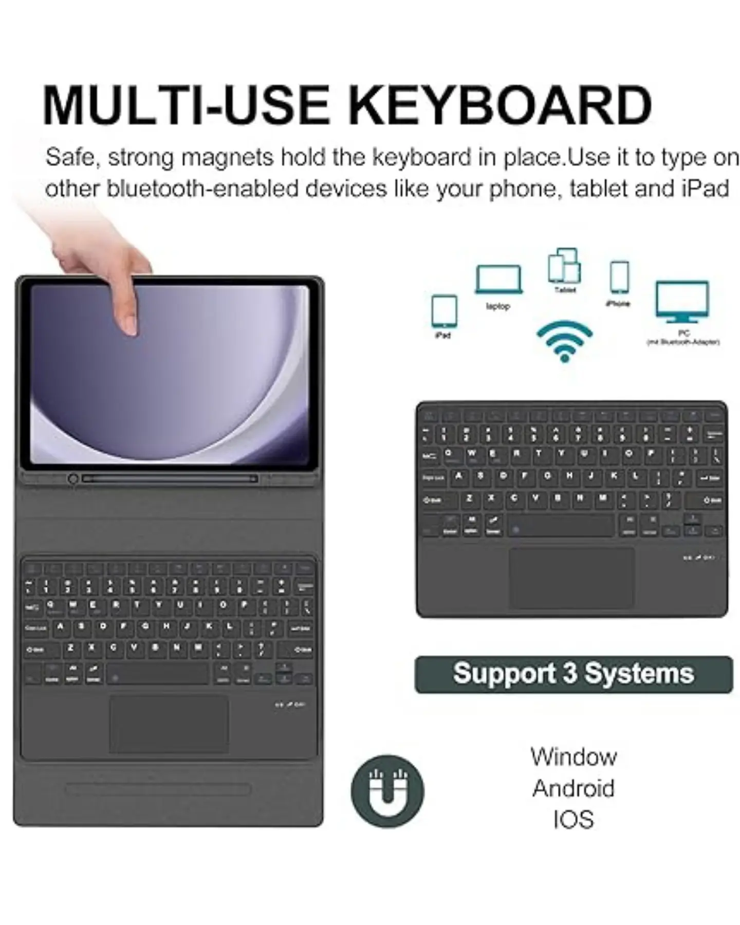 Funda Con Teclado Español Touchpad Para Samsung Galaxy Tab A11(+) Plus 11 12