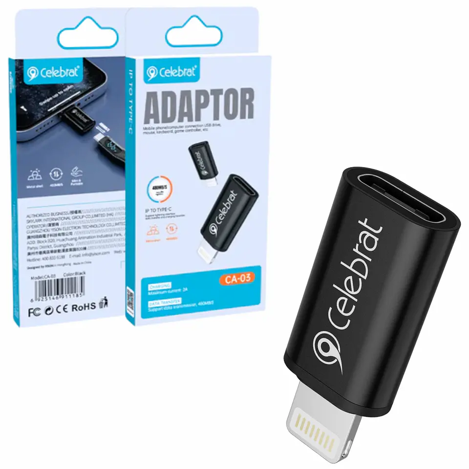 Adaptador OTG Lightning a Tipo C de 2A 480MB/S 2