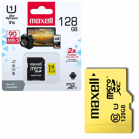 Tarjeta de Memoria de 128 Gb 90MB/S+Adaptador